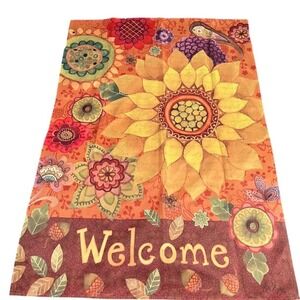 Sunflower‎ Carson Welcome Fall Floral house Flag Sunflower Design Thanksgiving